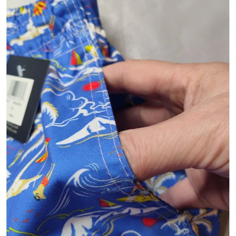 TAILORBYRD Men Size‎ Medium Blue Hawaiian Surfer Brief Lined 7